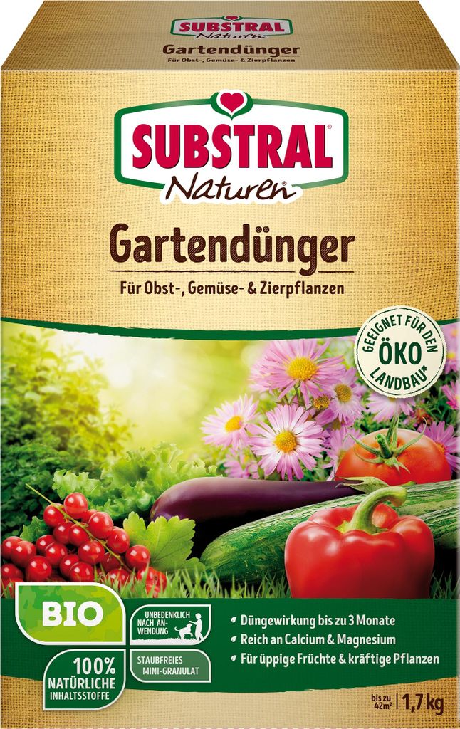 Substral Naturen Gartendünger für Obst-, Gemüse- und Zierpflanzen - 1,7 kg