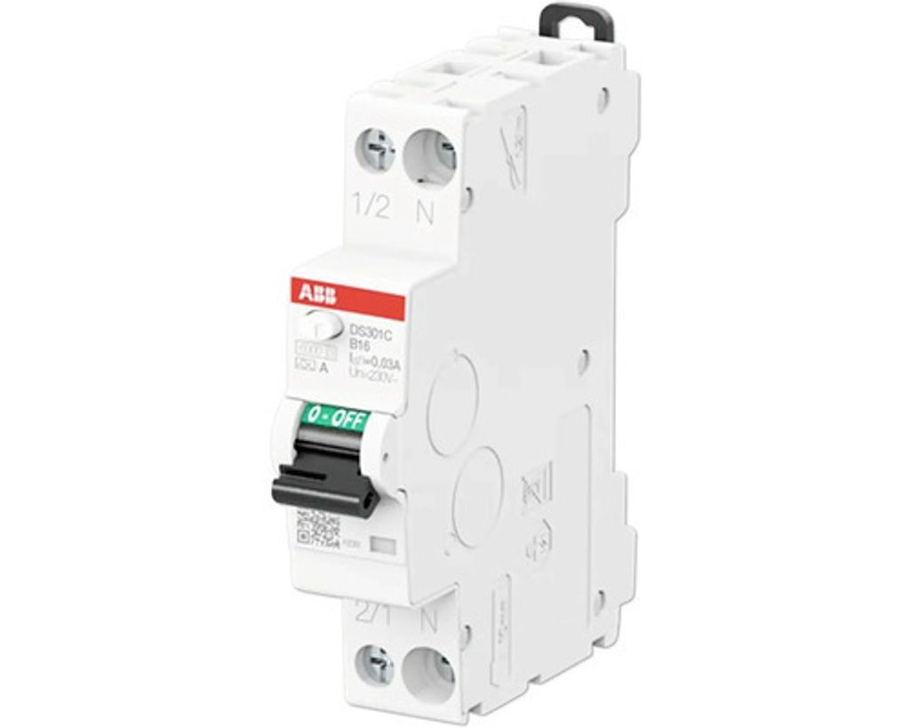 ABB RCD DS301C B16 A30 - 1P+N 6kA 30mA Typ A | Obrázok produktu 
