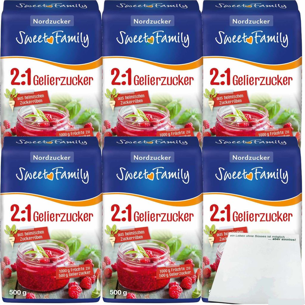 Sweet Family Gelierzucker 2zu1 6er Pack (6x500g Packung) + Produktbild 