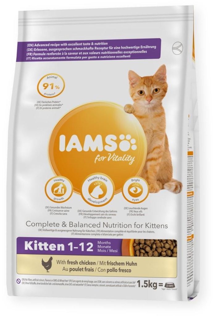 Hühnerfutter für Katzenwelpen – IAMS für Vitalität Produktbild 