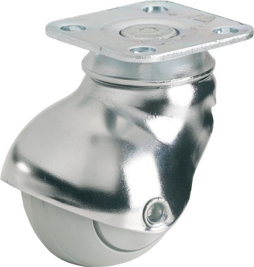 Sesselrolle 40 mm verchromt Gummi-Rad Möbelrolle Laufrolle Sofarolle Lenkrolle