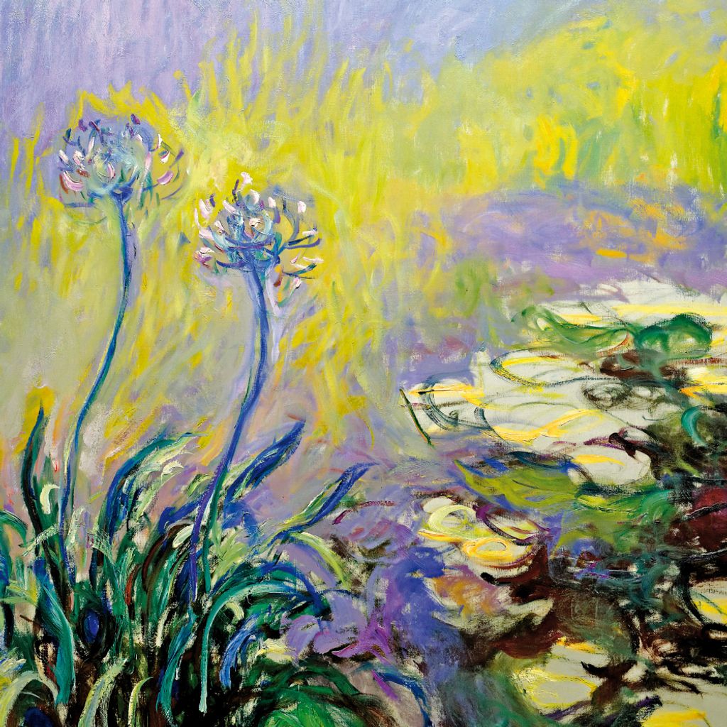 Claude Monet Kunstdruck Bild - Schmucklilien, Agapanthus, 1914-17 (100 x 100 cm)