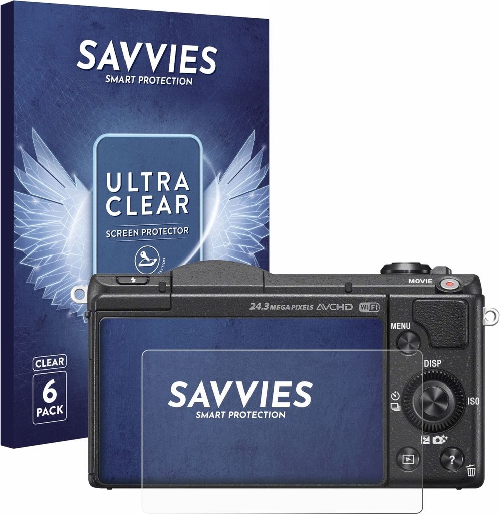 6x Für Sony Alpha 5100 (DSLR-A5100) Schutzfolie Savvies Displayschutz Display Schutz Folie Klar Transparent