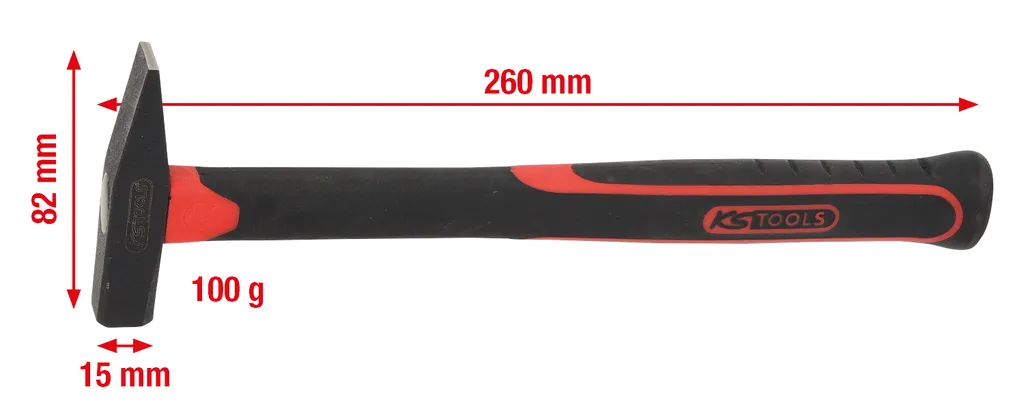 KS Tools 142.1311 Martello a Croce 100g - Qualità Professionale DIN