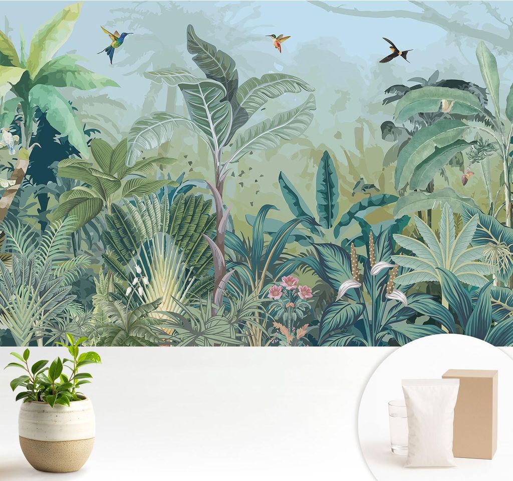 Fototapete - 104x70 cm - Tapete - Wandtapete - Wandbilder - Dekofolie - Tapete Folie - Wand - Dekoration - Wohnzimmer - Tropische Natur