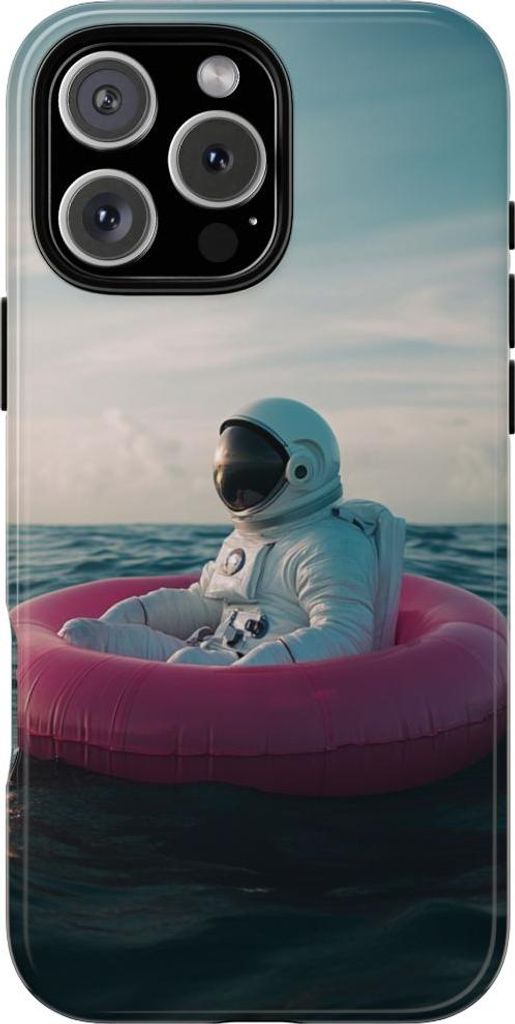 Astronaut auf pinker Luftmatratze – Hülle Kompatibel mit iPhone 16 Pro Max