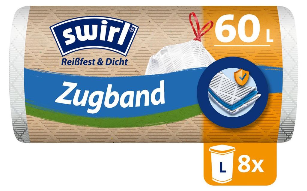 Swirl Müllsack 219077 Zugband 60l 8St Produktbild 