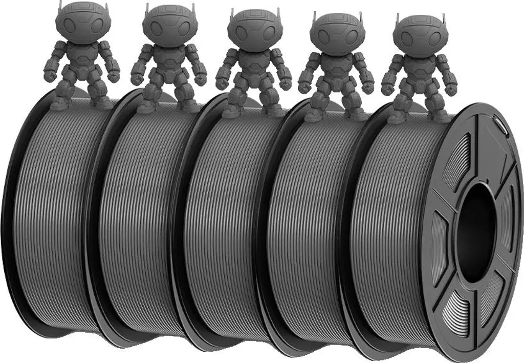 ABS Grigio 1.75mm per Stampa 3D | Set 5 Bobine 1kg | Qualità Italiana