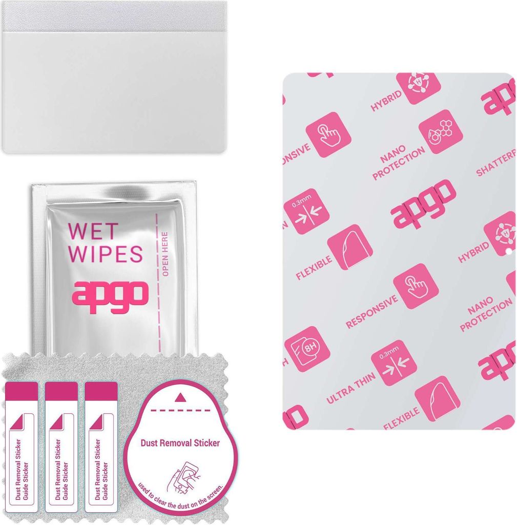 apgo Ultra-klar Hybrid Schutzglas kompatibel mit Apple iPad Air 11 6 gen. 2024, Flexible Nano Glass, toller Ersatz für Hartglas, kratzfester Displ...