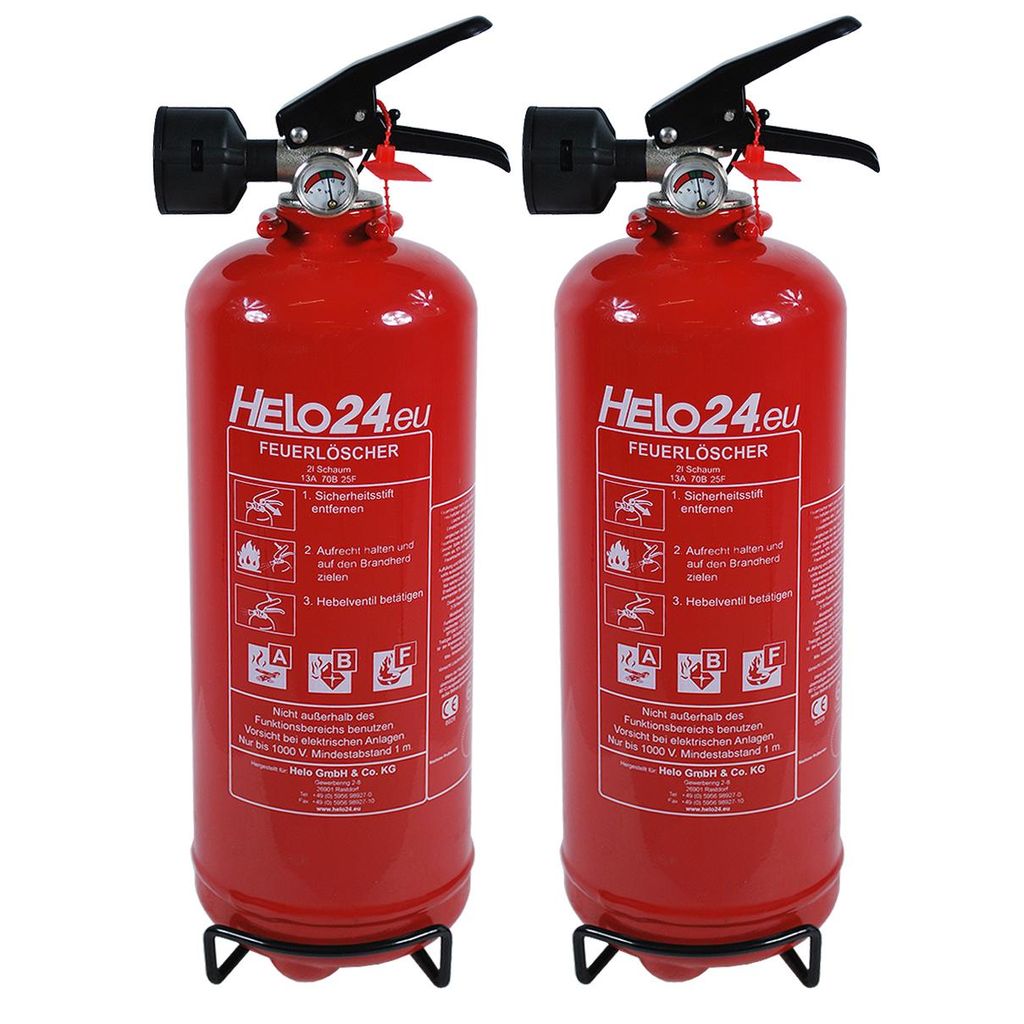 Feuerlöscher 2L Schaum H2 Halterung Manometer