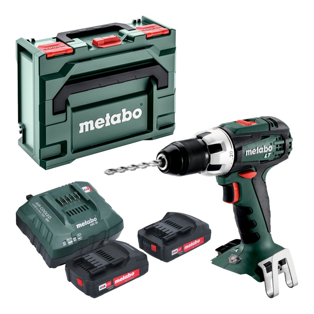 Metabo BS 18 LT Akku Bohrschrauber 18 V 60 Nm + 2x Akku 2,0 Ah + Ladegerät + metaBOX