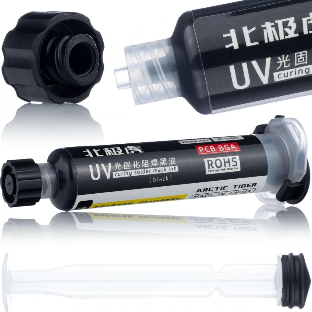 Soldermasker Spuit – Zwart 10 ml Met Zuiger | Productafbeelding 