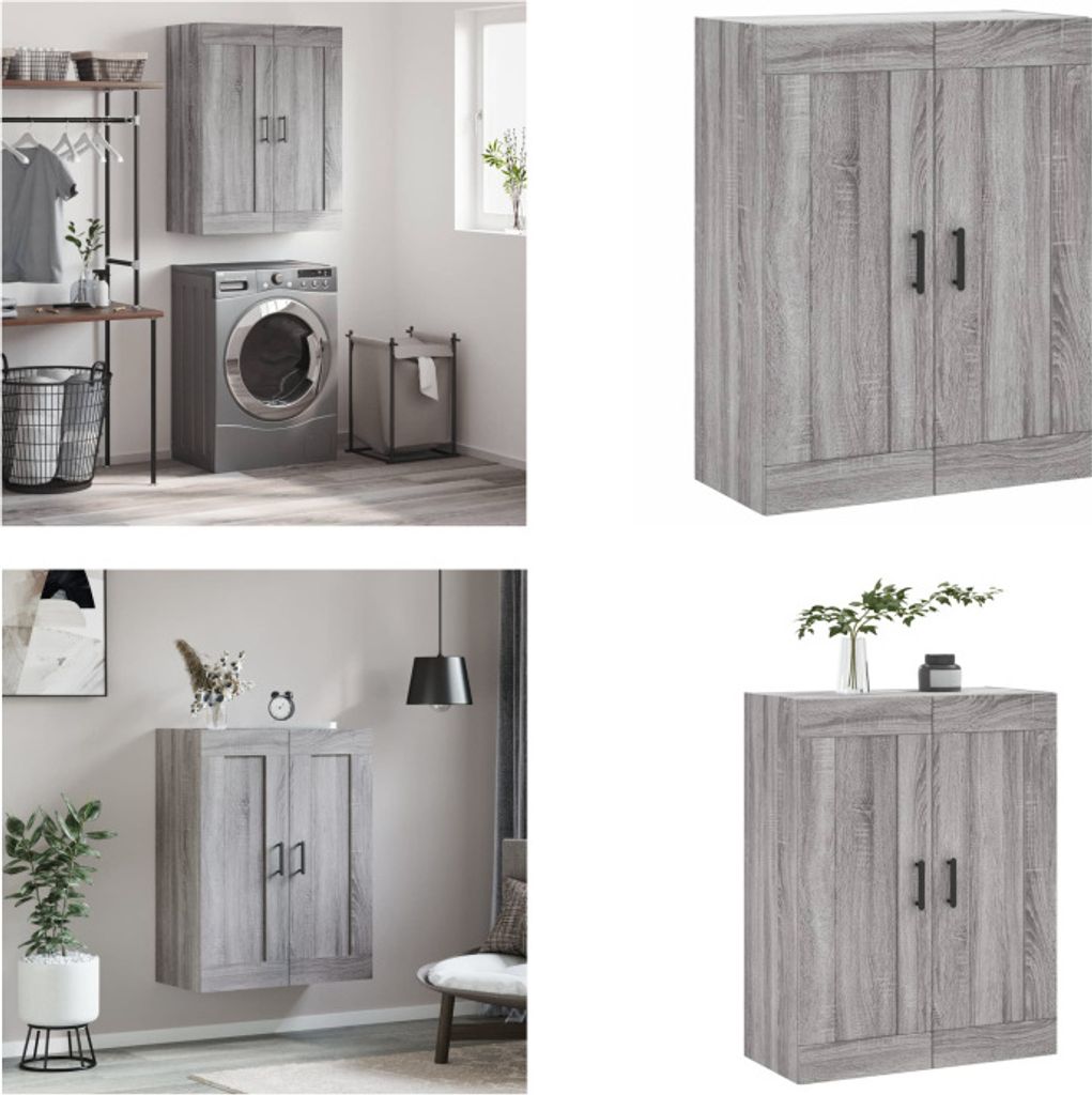 vidaXL Wandschrank Grau Sonoma 69,5x34x90 cm Holzwerkstoff - Wandschrank - Wandschränke - Schrank - Lagerschrank