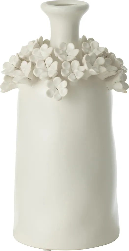 Vase en Céramique Blanche J-Line Yucca - Objet de Décoration Design 25cm