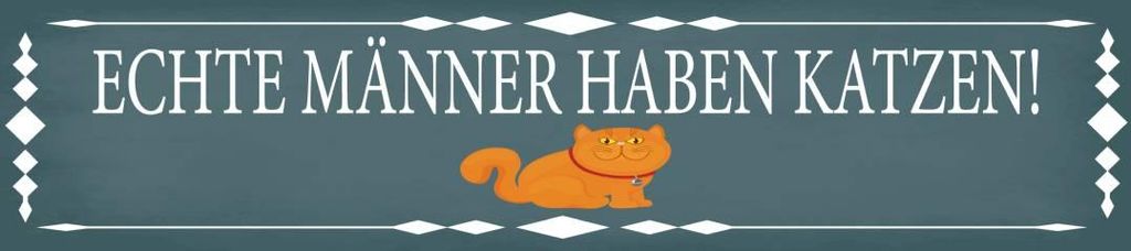 vianmo Blechschild 46x10 cm Echte Männer Katzen