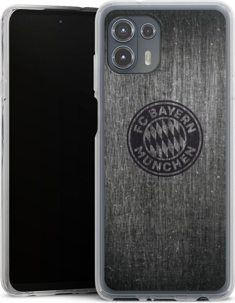 DeinDesign Handyhülle für Motorola Moto Edge 20 Lite Silikon Hülle Case Smartphone Schutzhülle FC Bayern München FCB Metallic Look