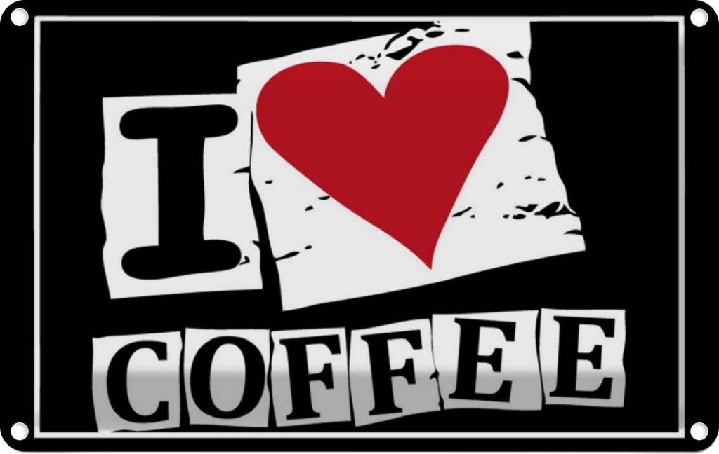 vianmo Blechschild 20x30 cm Kaffee I love Coffee Herz Essen Trinken
