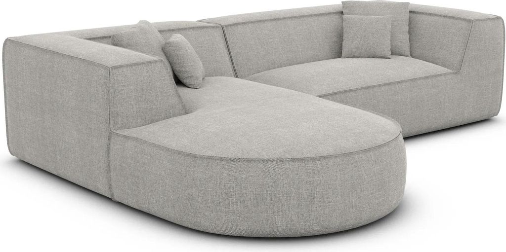 Strukturstoff L-Form Sofa Liberia Hellgrau Links