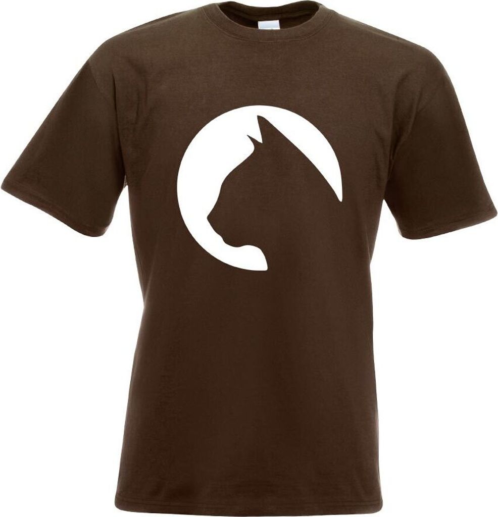 Kiwistar - T-Shirt - Chocolate - Katzenkopf Cat Head Motiv Bedruckt Funshirt Design Print - mit Motiv Bedruckt - Funshirt Design - Sport - Freizeit...