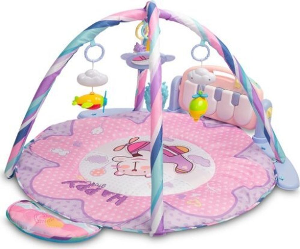 Tapis d'éveil avec trapèze et sons, Happy, rose Image du produit 