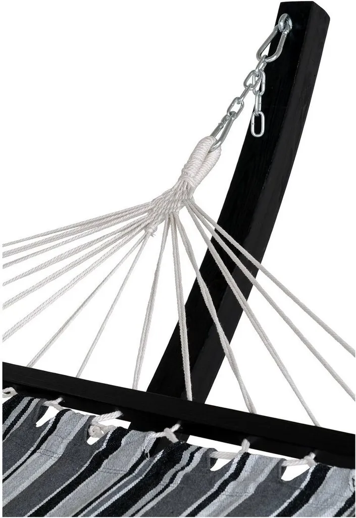 Hamac Tripoli gris noir confortable - Finis les maux de dos au jardin