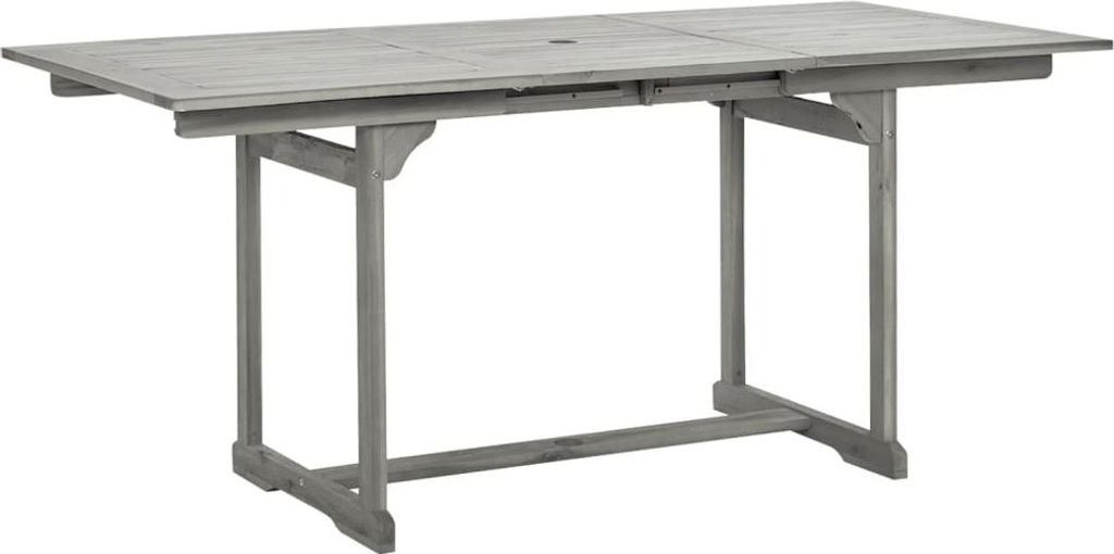 Table à manger de jardin en acacia gris 120-170 x 75 x 80 Image du produit 