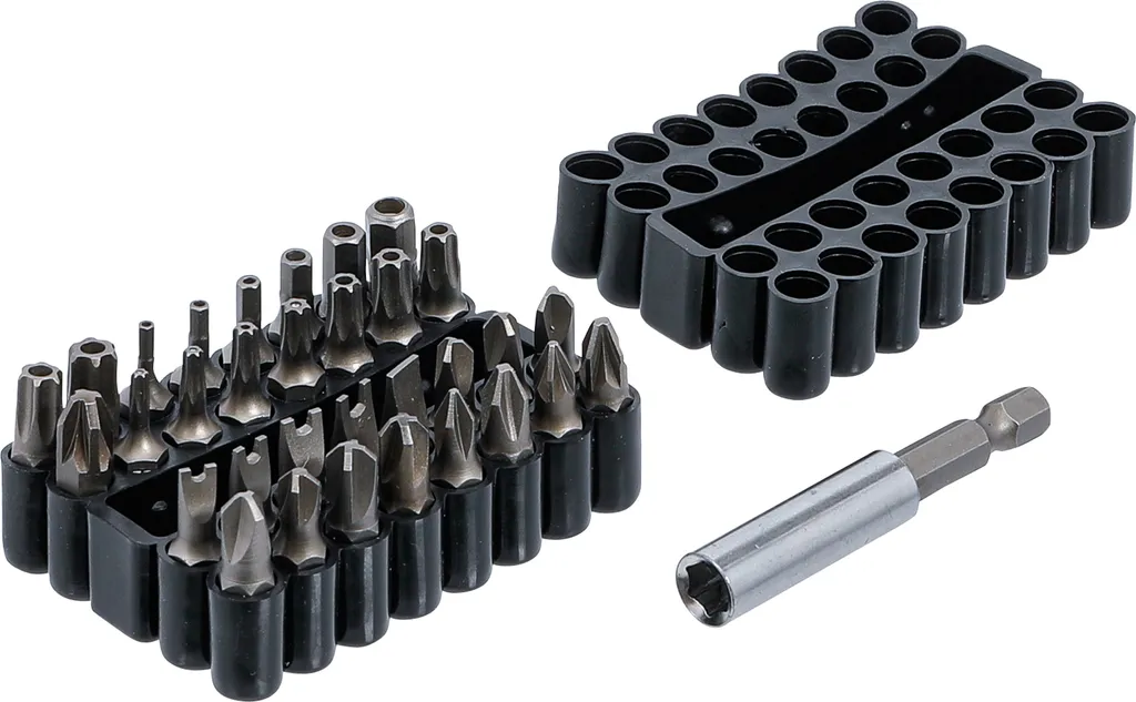 Jeu d'embouts 1/4 pouce six pans 33 pièces avec différents profils courts