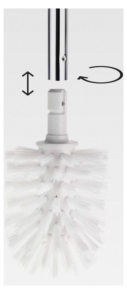 Ersatzbürstenkopf weiß, 3 Stück, für WC-Bürstengarnituren, Ø 6,7 cm