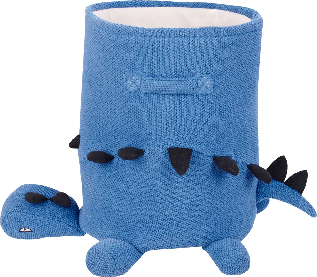 Panier de Rangement Dinosaure Bleu en Coton Bio - Durable et Lavable