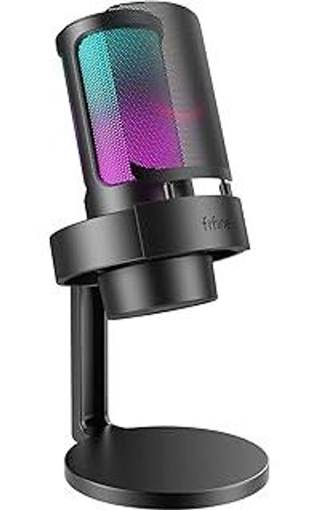 FIFINE USB Mikrofon PC, Gaming Mikrofon für Streaming Podcast Studio, Microphone USBC für PS4 PS5 MAC mit RGB-Steuerung, Stummschalter, Kopfhöre...