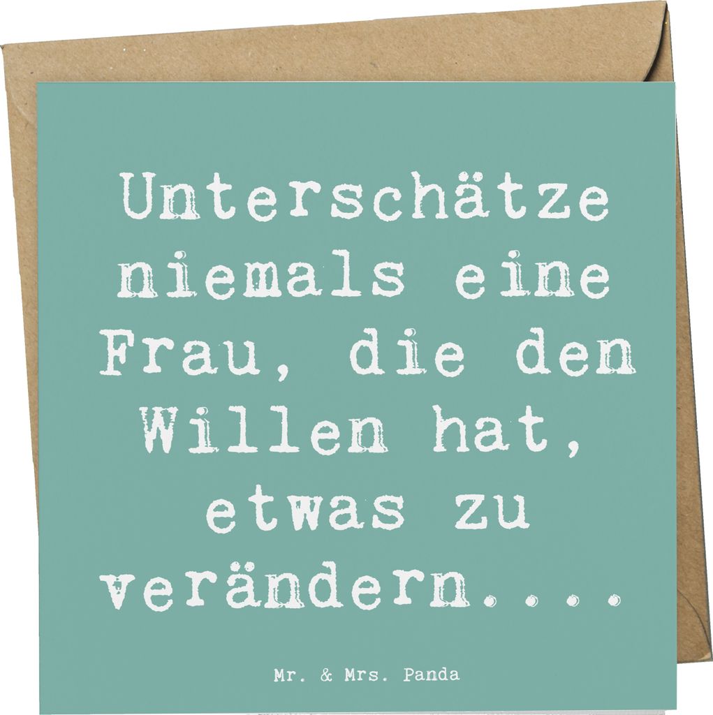 Mr. & Mrs. Panda Grußkarte Spruch Hoffnung Veränderung - Meeresbrise - Geschenk, Gefühl, Zitat, doppelkarte, Glückwunschkarte, Welt verbessern,...