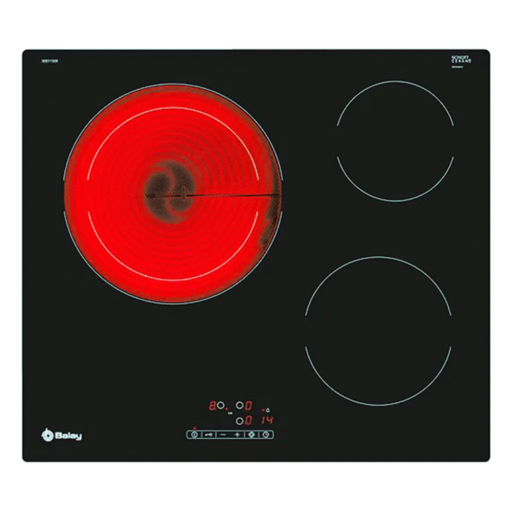 Plaque vitrocéramique Balay 3EB715ER avec 3 foyers 5700W 60cm noir