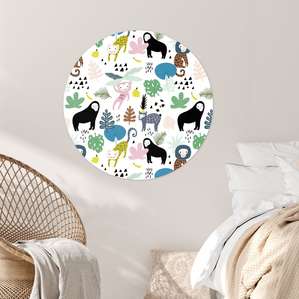 MuchoWow - Tapetenkreis - Wandbild rund - Schlafzimmerdekoration - Wanddeko - runde Tapete - Kunst für zu Hause