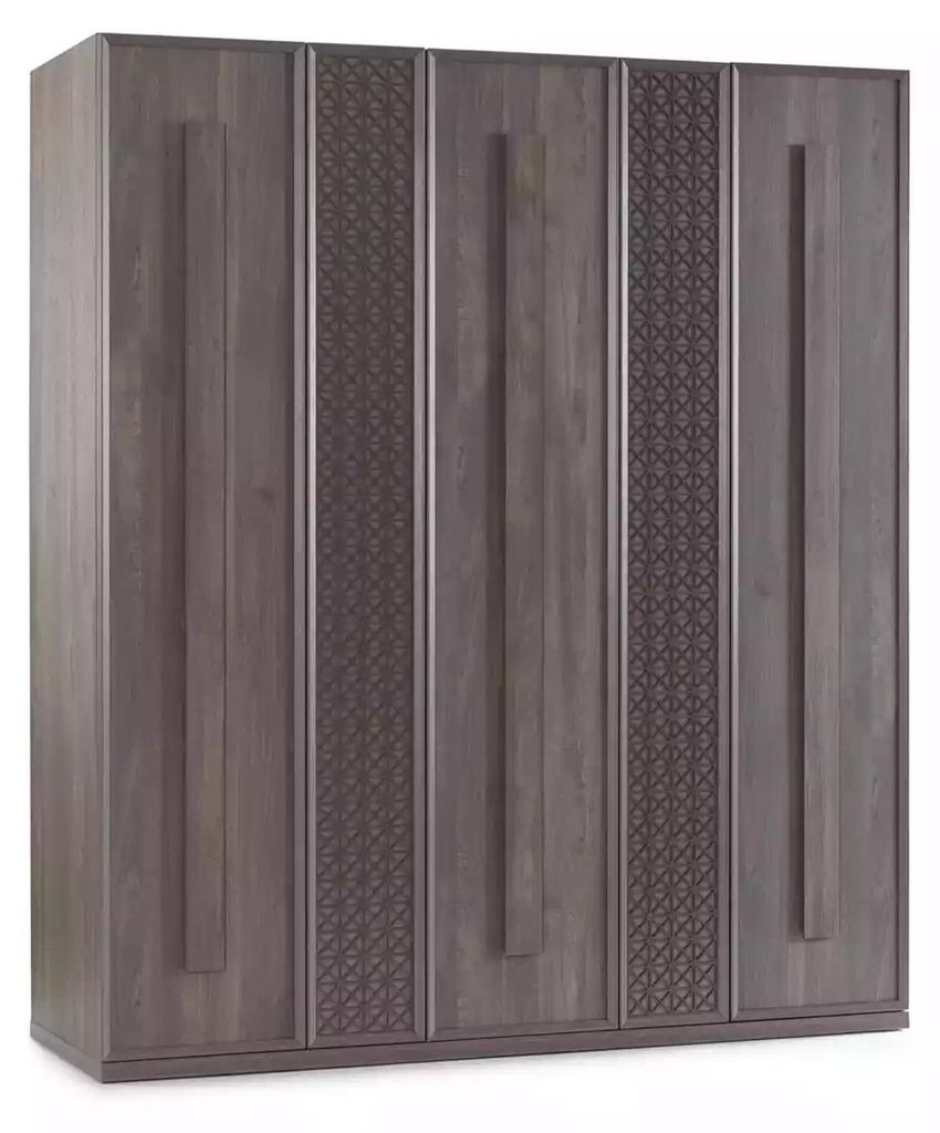 Luxus Kleiderschrank Schrank Holzschrank Möbel Holz Grau 5trg Design