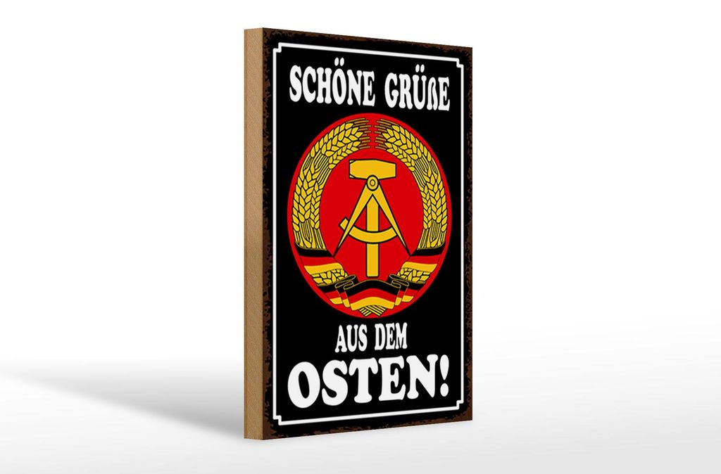 Holzschild Spruch 20x30cm schöne Grüße aus dem Osten Produktbild 