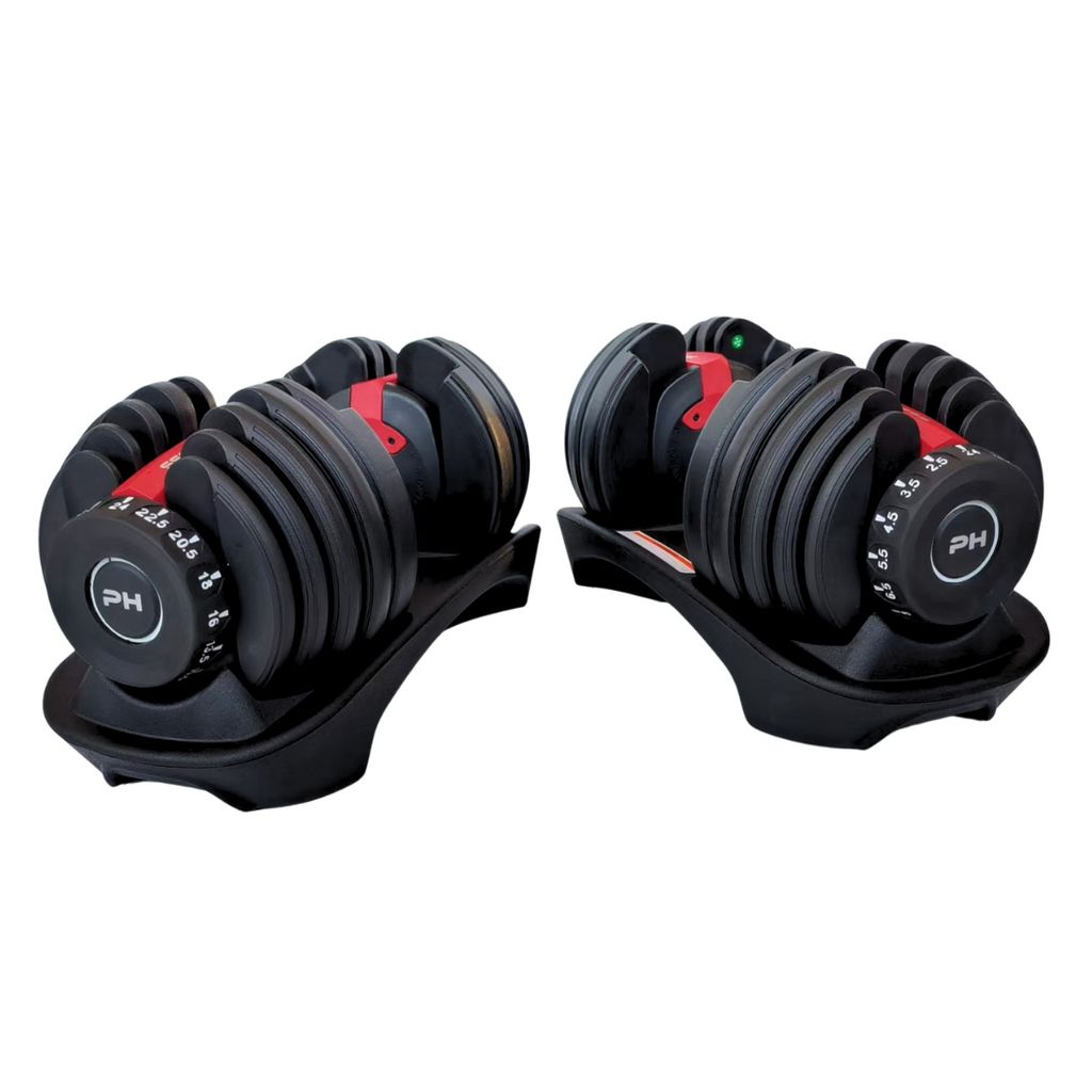 PH Fitness Verstellbare Hantel Set 24KG - 2 STÜCK - Smart Hanteln - Adjustable Dumbbells von 2,5 bis 24 kg - Komplette 15-in-1 Kürzhanteln Dumbells
