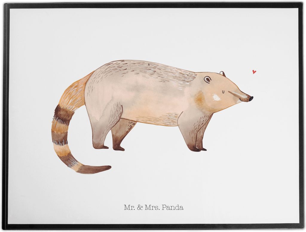 Mr. & Mrs. Panda Tischunterlage Nasenbaer - Weiß - Geschenk, Nasenbären, schreibtischunterlage, Lustige Sprüche, Bär, Schreibunterlage, tischau...