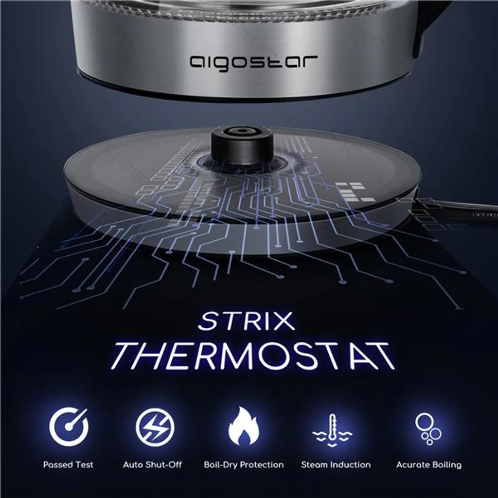 Bouilloire Théière Électrique Aigostar Verre Idéale Thé et Infusions