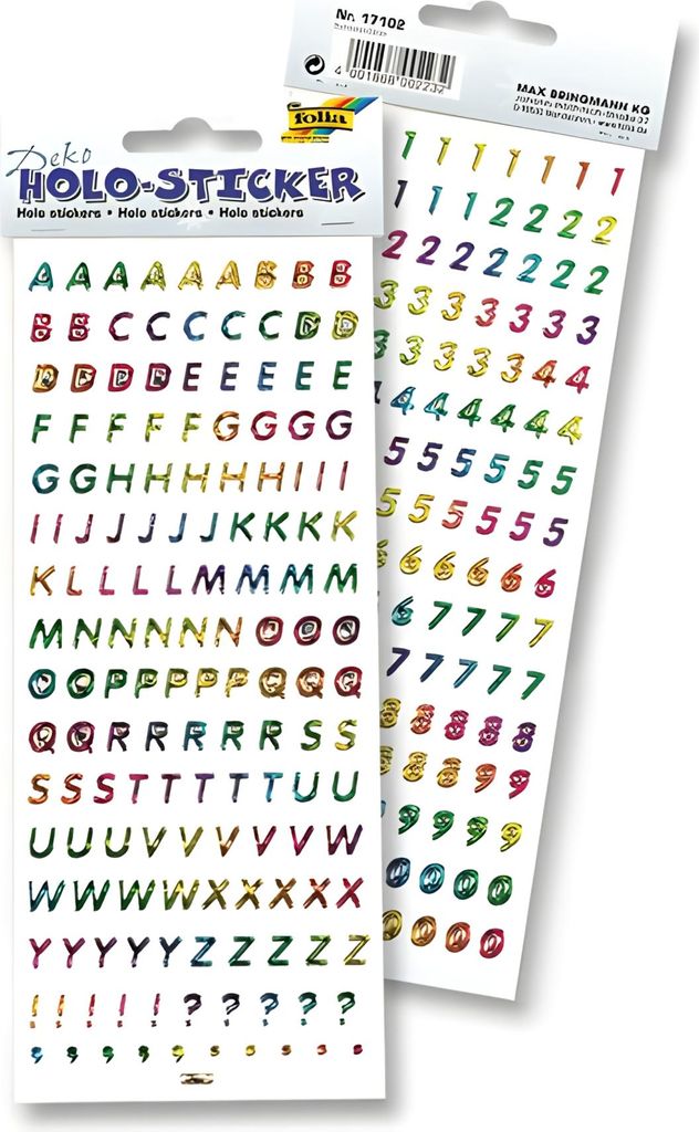Holo Sticker Buchstaben u. Zahlen