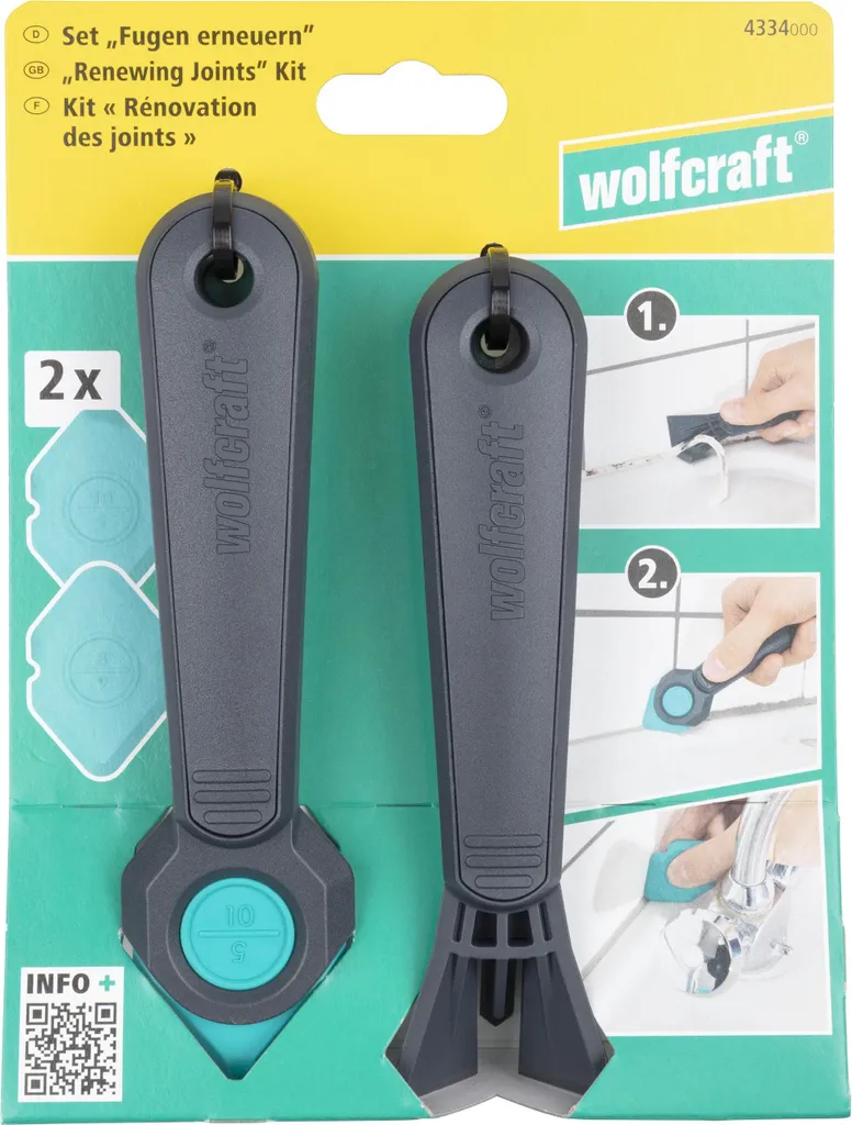 Wolfcraft 4334000 Set Rinnovo Fughe | Kit Sigillante Professionale