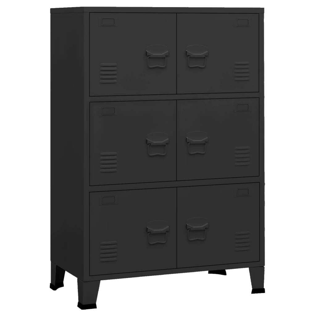 Lagerschrank Industrial Schwarz 75x40x115 cm Metall