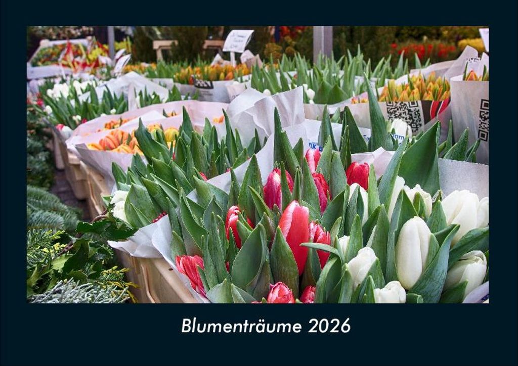 Blumenträume 2026 Fotokalender - Querformat DIN A4, Monatskalender mit Bild-Motiven aus Orten und Städten, Ländern und Kontinenten