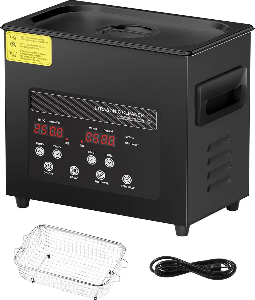 Appareil nettoyage ultrasons pour montres et lunettes 3L noir élégant