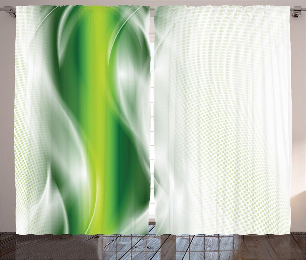 ABAKUHAUS Abstrakt Rustikaler Gardine, Kühle Wellenförmige Blumen, Schlafzimmer Kräuselband Vorhang mit Schlaufen und Haken, 280 x 175 cm, Dunke...