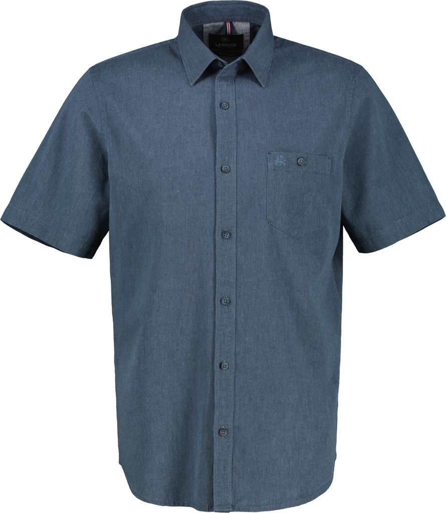 Lerros - Herren kurzarm Hemd, (2542008), Größe:L, Farbe:Navy (485)