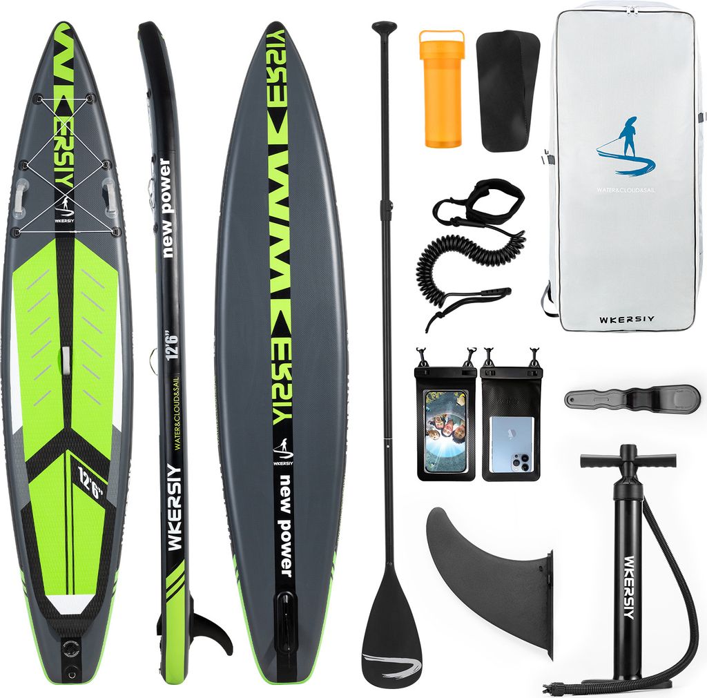 Stand Up Paddling Board Set, SUP Board Komplettes Zubehör, Stand Up Paddle Board für Kinder & Erwachsene, Auflasbares Paddelbrett