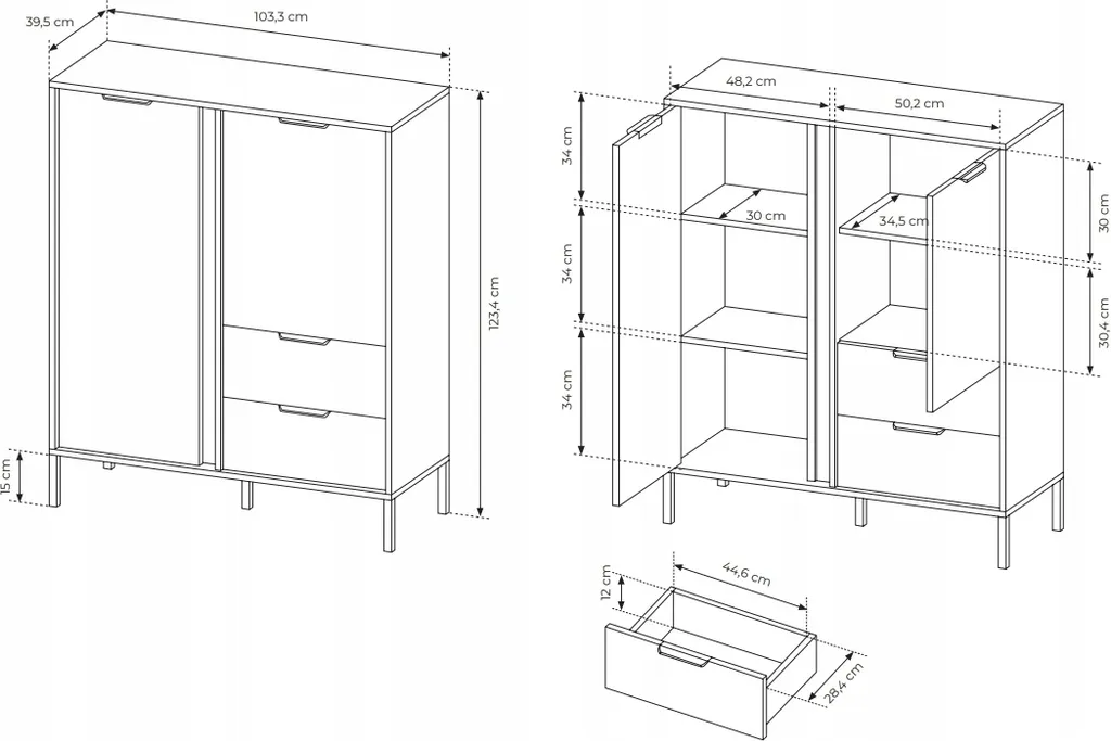Commode de rangement 100 cm Daros pour optimiser votre séjour