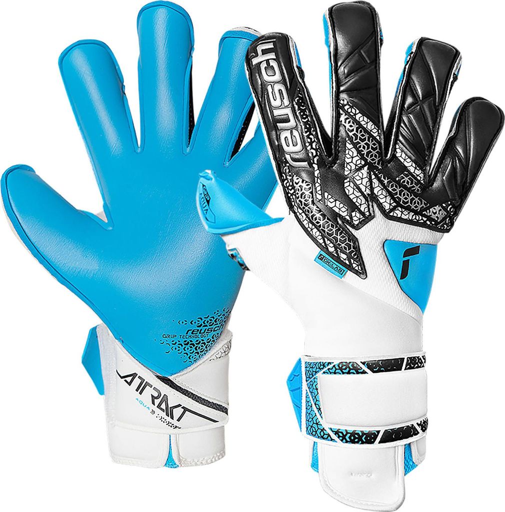 Reusch Torwarthandschuhe Attrakt Aqua Evolution mit Evolution Cut 1126 white/black/aqua blue 9.5