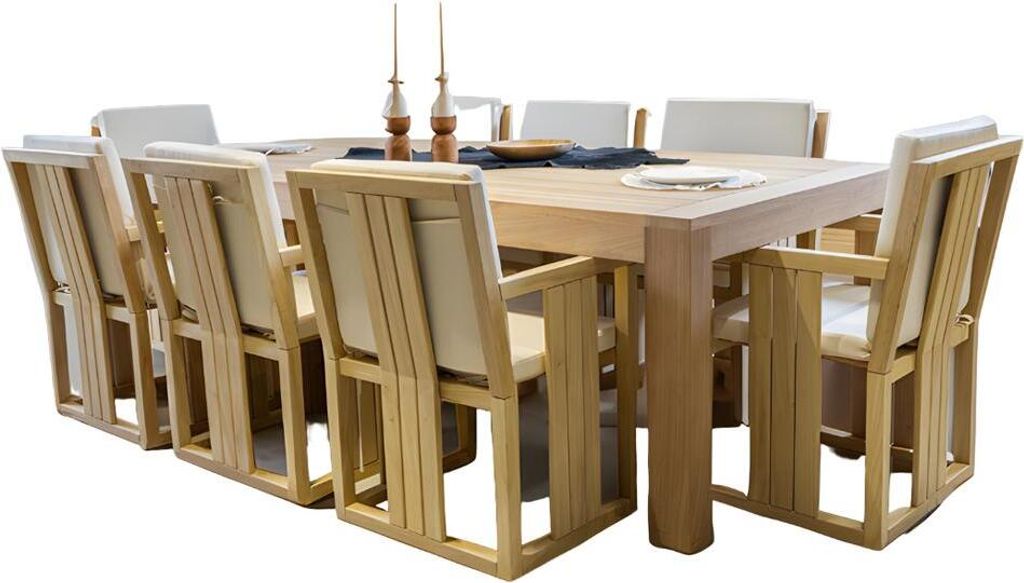 Gartengarnitur Gartenmöbel Sitzgruppe Esstisch Stühle Essgruppe Beige