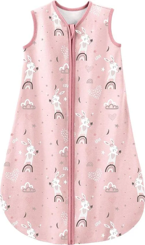 Gigoteuse bébé 100% coton 0.5 TOG 0-6 mois avec joli motif lapin rose